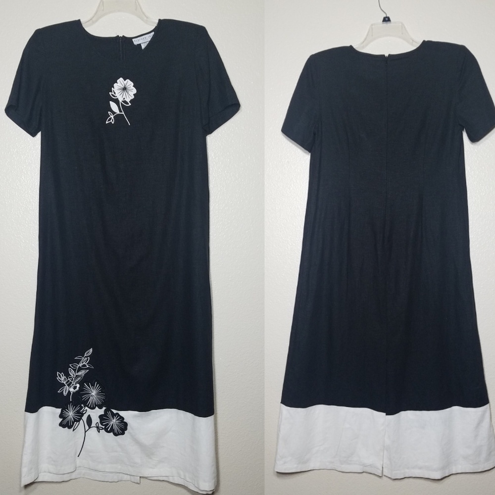 Bedford Fair Maxi Dress Embroidered Colorblock